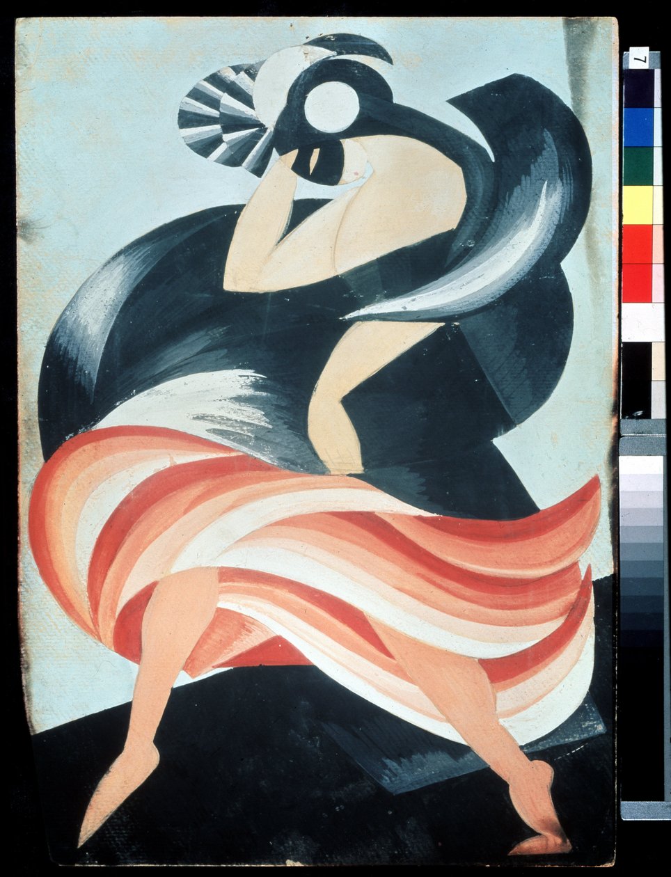 Traje "Máscara Feminina" para uma personagem em "Romeu e Julieta" de William Shakespeare. Gouache por Alexandra Alexandrovna Exter (1882-1949) 1921 Estado Central A. Museu do Teatro Bakhrushin, Moscovo, Rússia de Alexandra Alexandrowna Exter
