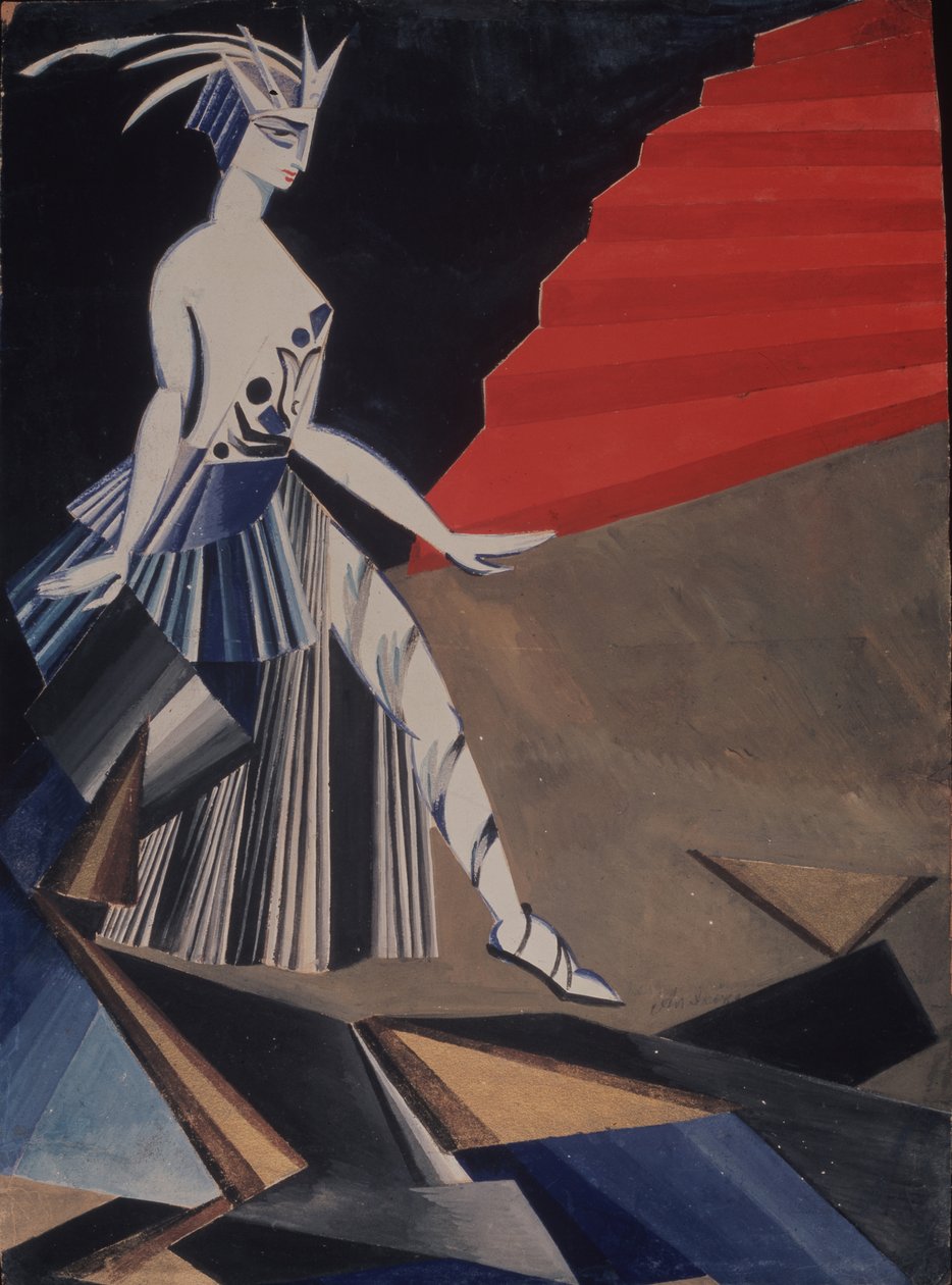 Salomé. Figurino da peça Salomé de O. Wilde, 1917 de Alexandra Alexandrowna Exter