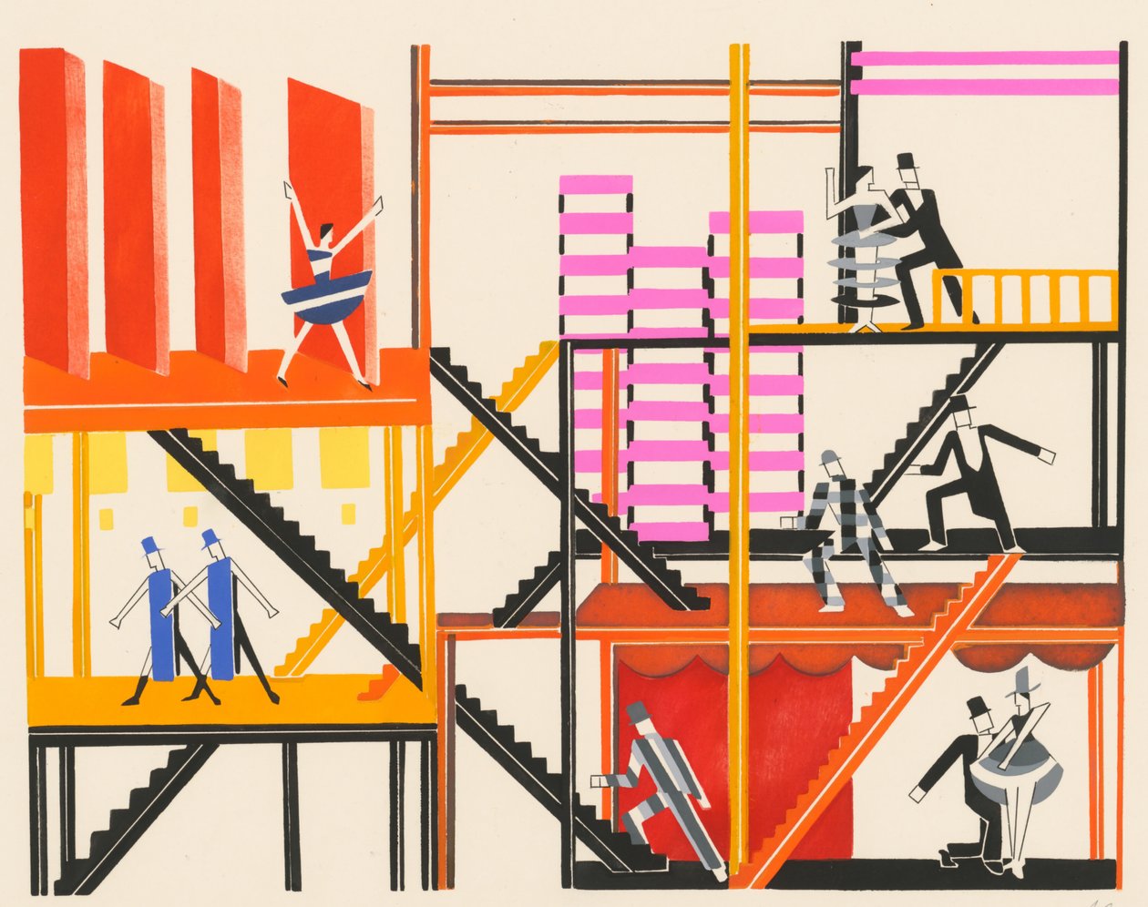 Projeto cenográfico do portfólio Décors de Théâtre, 1930. de Alexandra Alexandrowna Exter