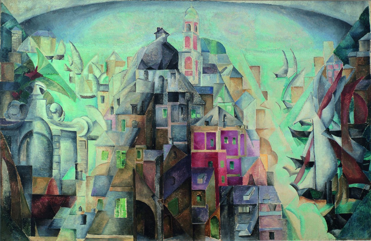 Vista sintética da cidade de Diepe, 1912-1913 de Alexandra Alexandrowna Exter