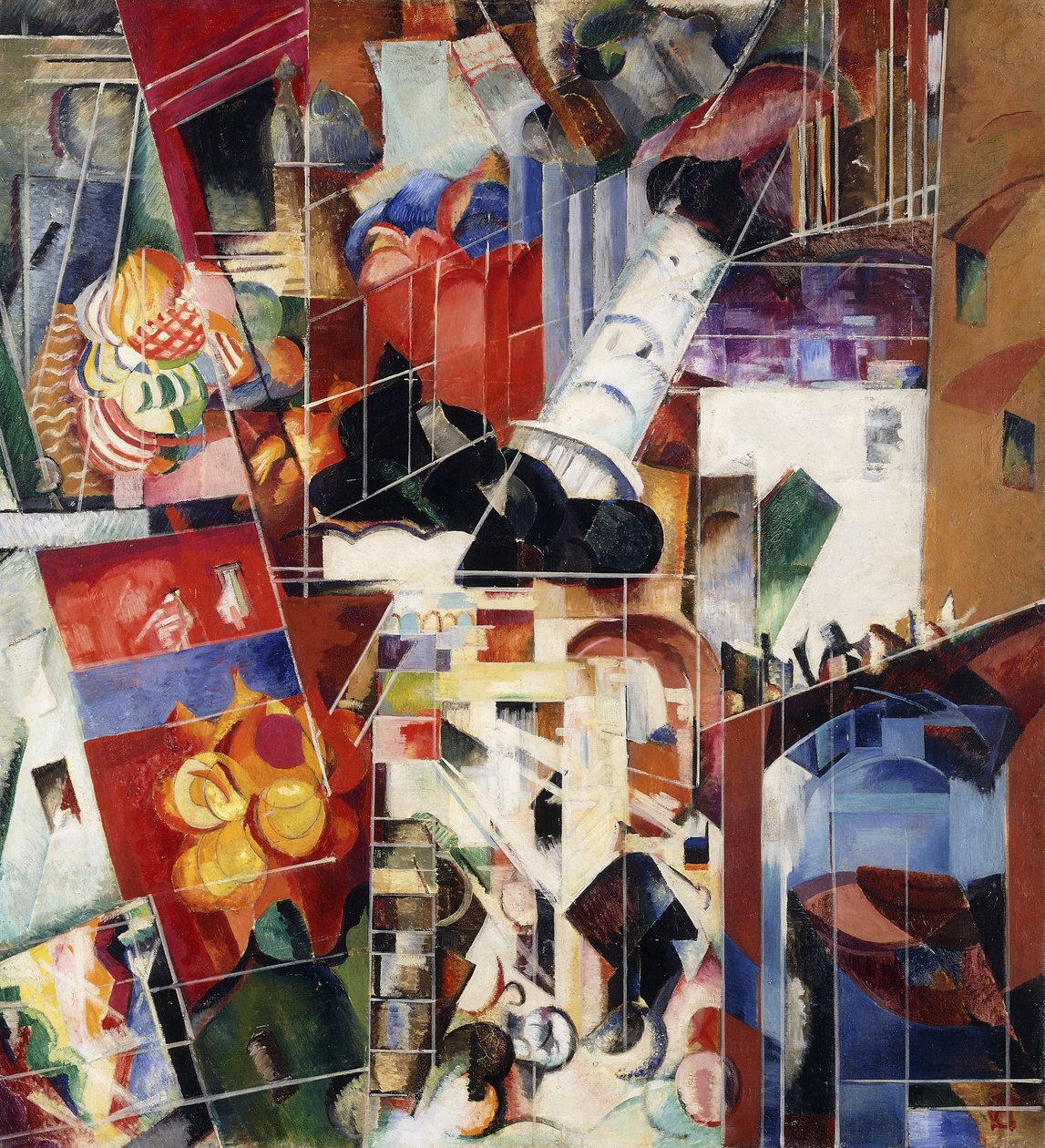 A Cidade; La Ville, c.1914-1921 (óleo sobre tela) de Alexandra Alexandrowna Exter