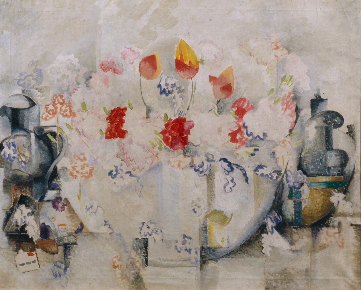 Vaso com flores de Alexandra Alexandrowna Exter