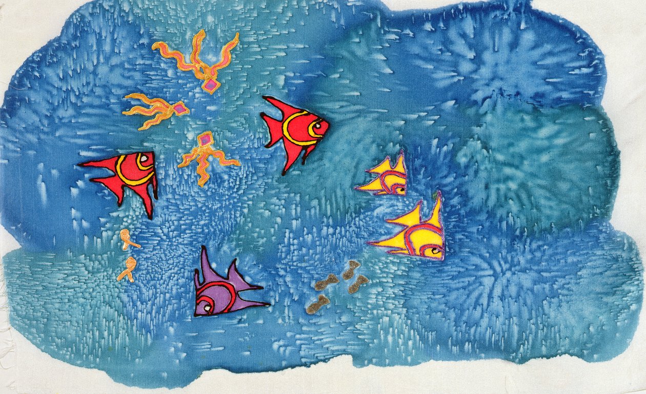 Fish, 1999 (seda pintada) de Alexandra Cowan