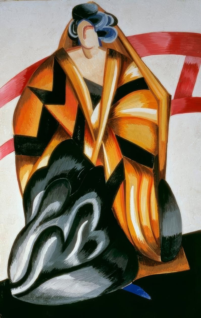 Figurino da Enfermeira do espectáculo Moscow, Kamerny Theatre, 17 de Maio de 1921 de Alexandra Alexandrowna Exter