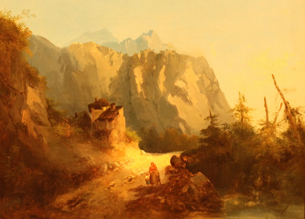 Cena da montanha alpina de Alexandre Calame