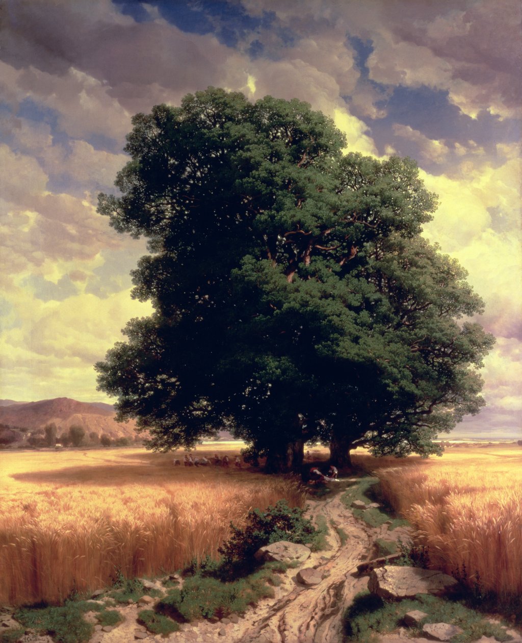 Paisagem com Oaks, 1859 de Alexandre Calame