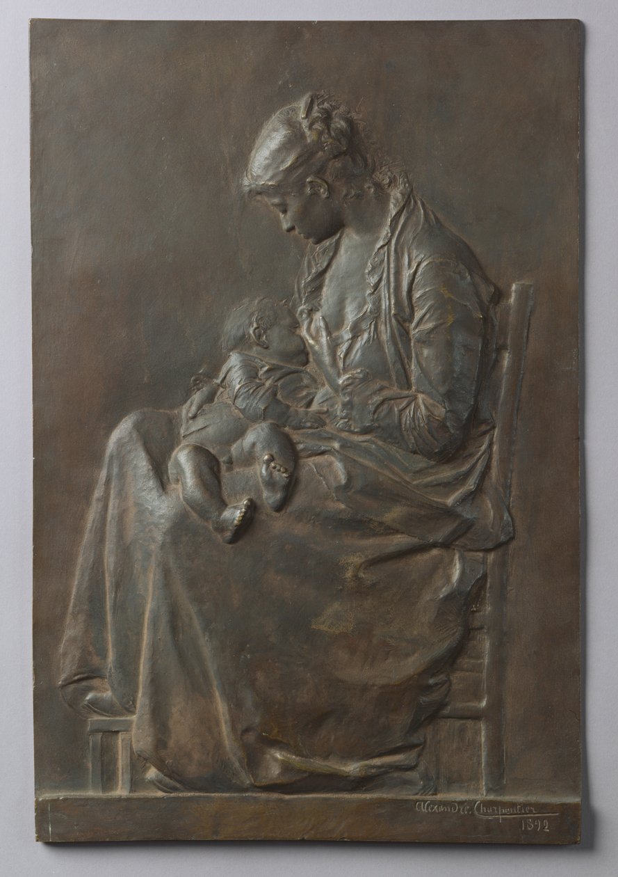 Mãe e Filho, 1892 (bronze) de Alexandre Charpentier