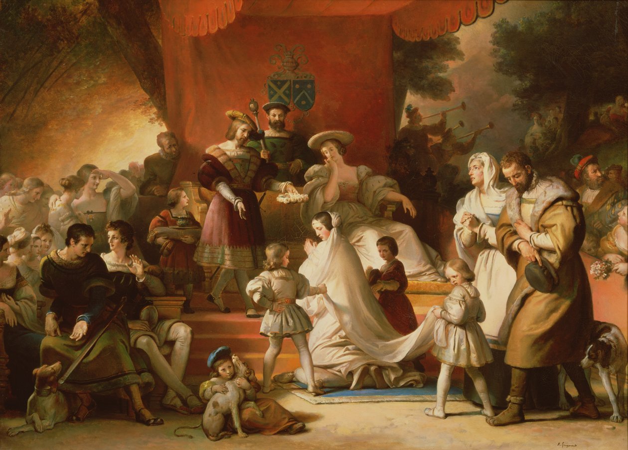 Coroação de uma jovem de Alexandre Evariste Fragonard