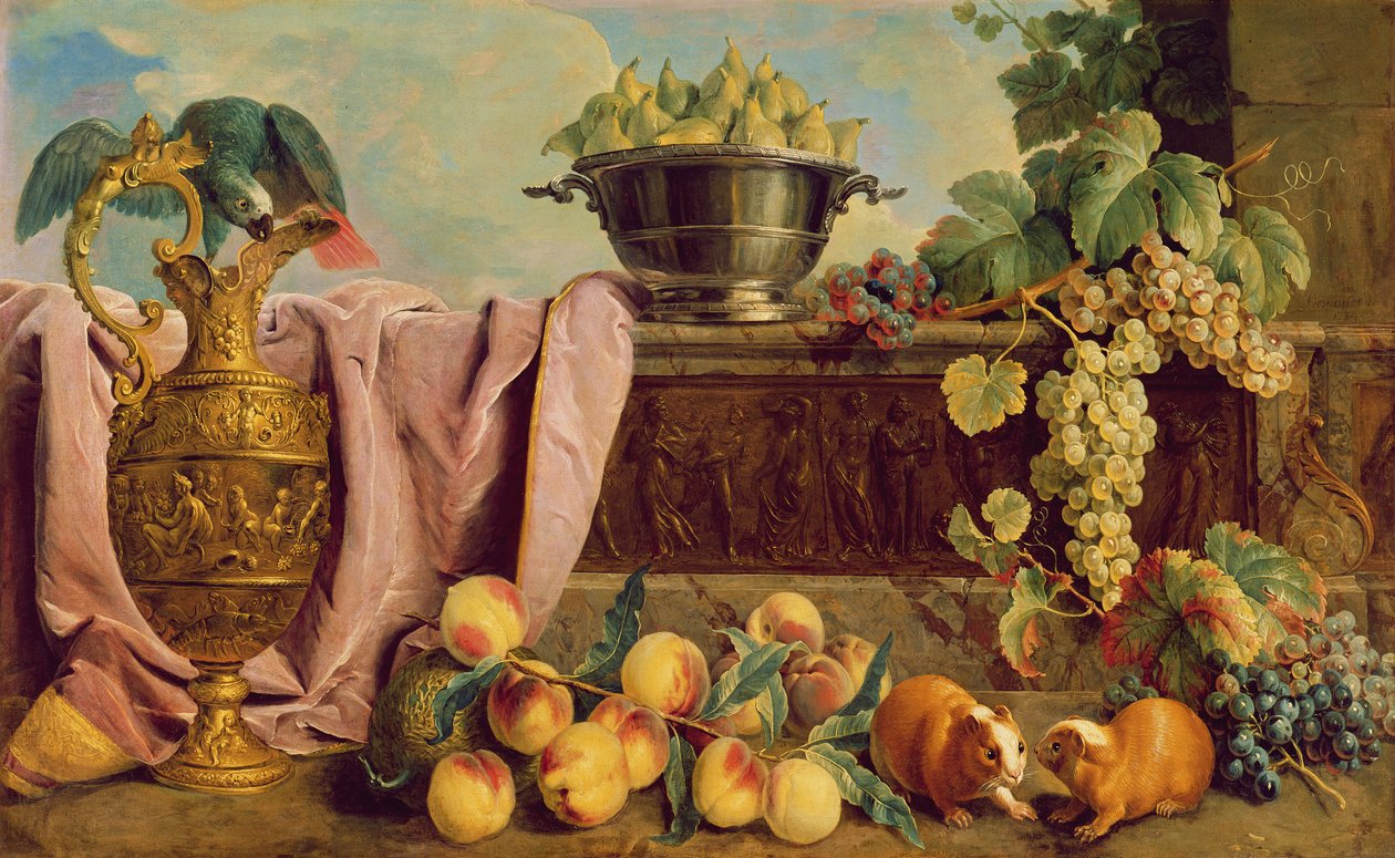 Ainda vida com um jarro, 1734 de Alexandre Francois Desportes