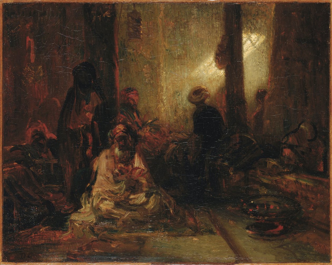 Interior de um café turco de Alexandre Gabriel Decamps