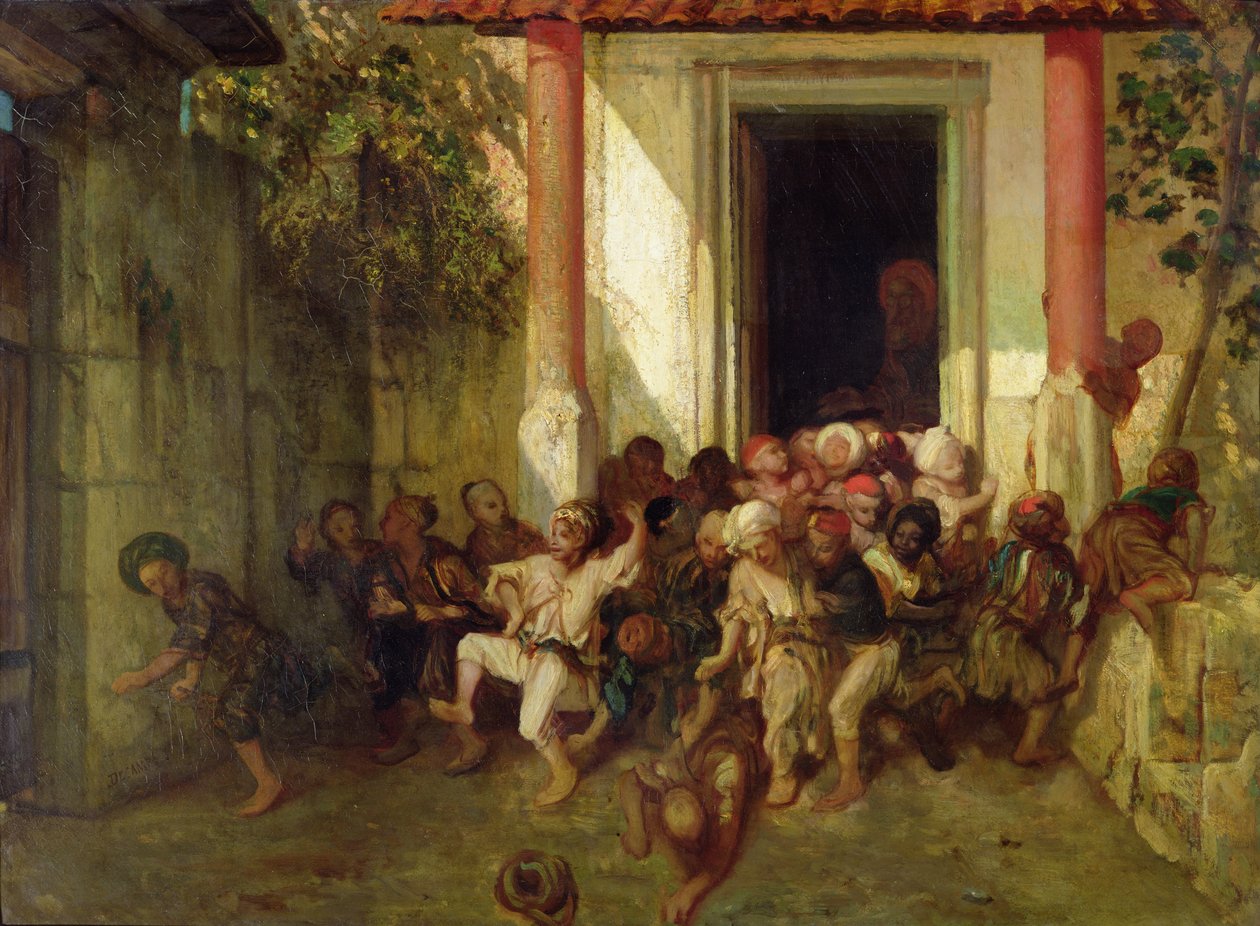 Deixando a escola turca de Alexandre Gabriel Decamps