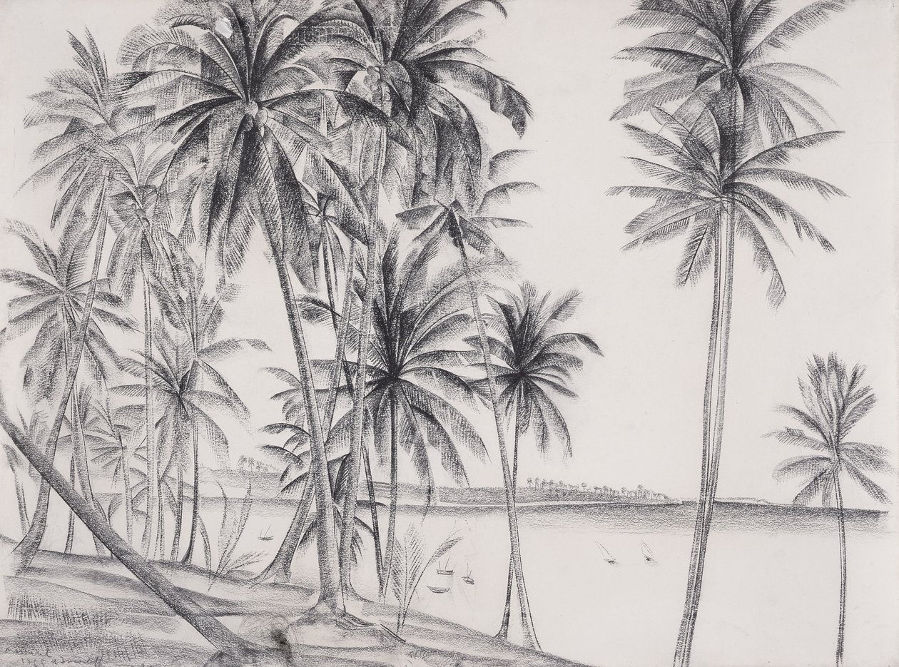 Mossuril, Moçambique, 1925 (giz preto sobre papel) de Alexandre Iacovleff
