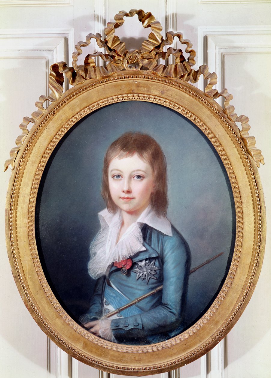 Medalhão Retrato de Louis-Charles (1785-95) Rei Luís XVII da França de Alexandre Kucharski