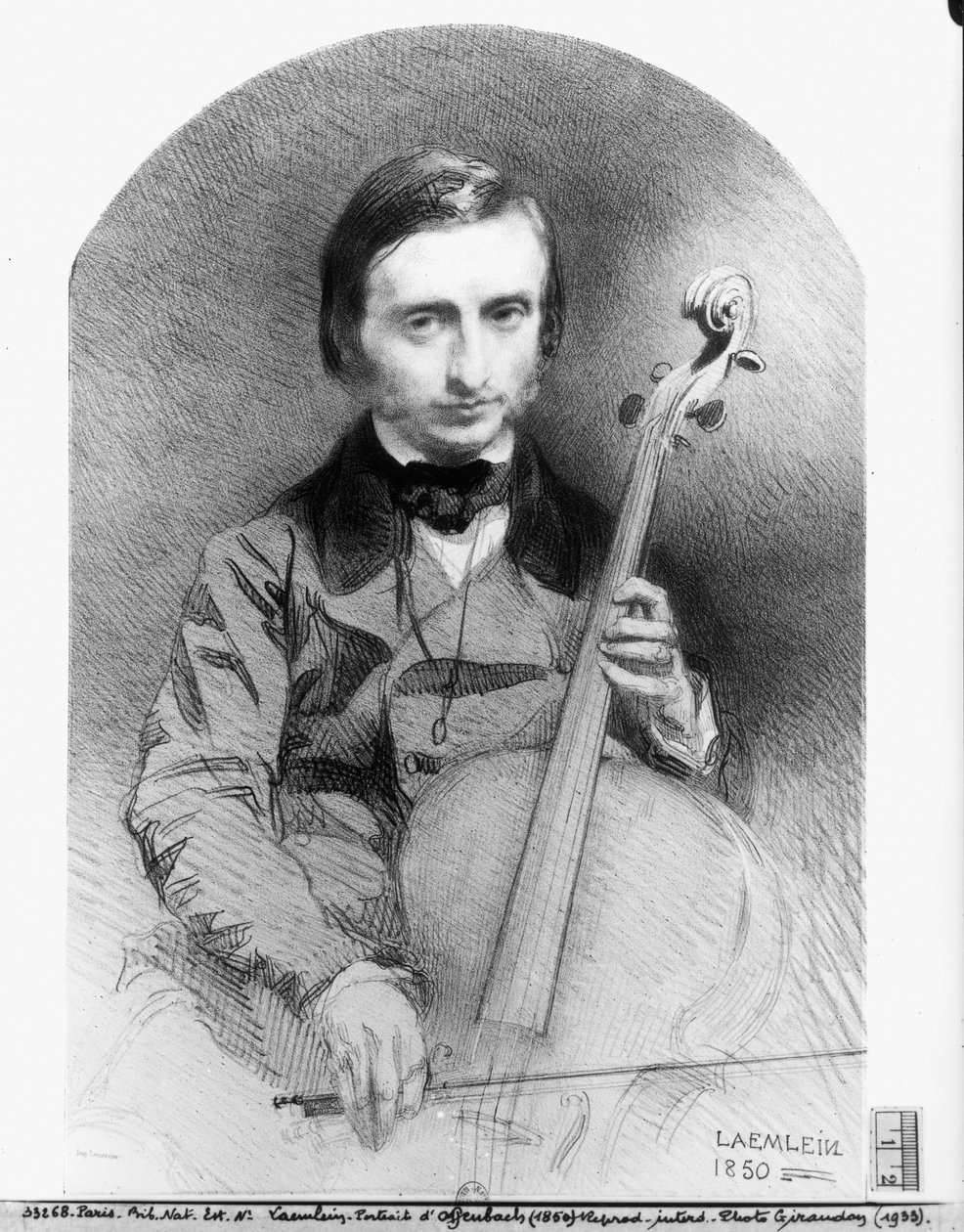 Retrato de Jacques Offenbach (1819-80) 1850 de Alexandre Laemlein