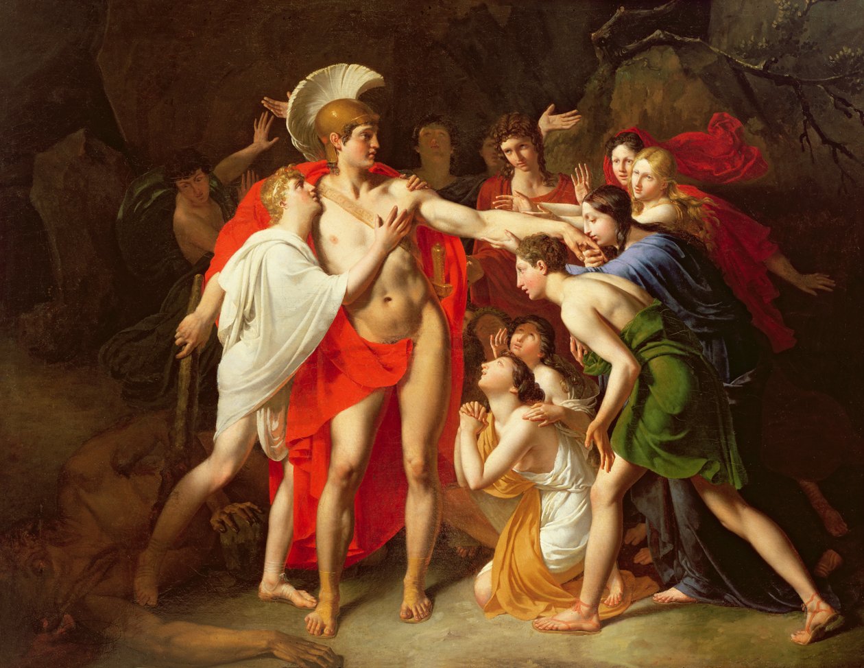 A gratidão de Tebas, c.1855 de Alexandre Louis Patry