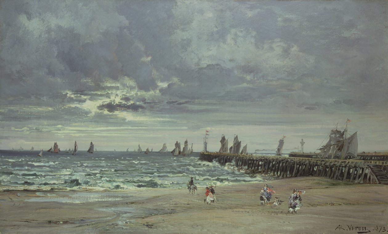 O mar em Boulogne, 1873 de Alexandre Rene Veron