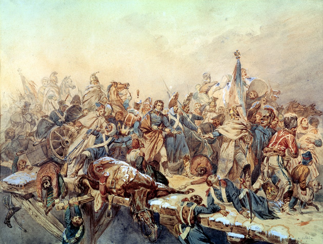 Dominique Larrey cruzando a Berezina, novembro de 1812 de Alexandre Solde
