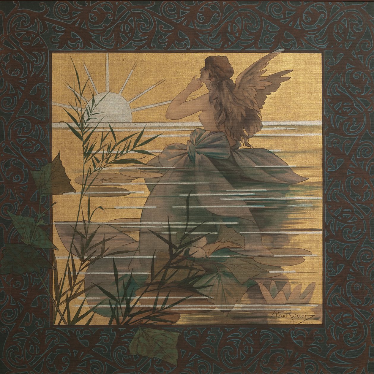 Composição com ninfa alada ao nascer do sol de Alexandre de Riquer