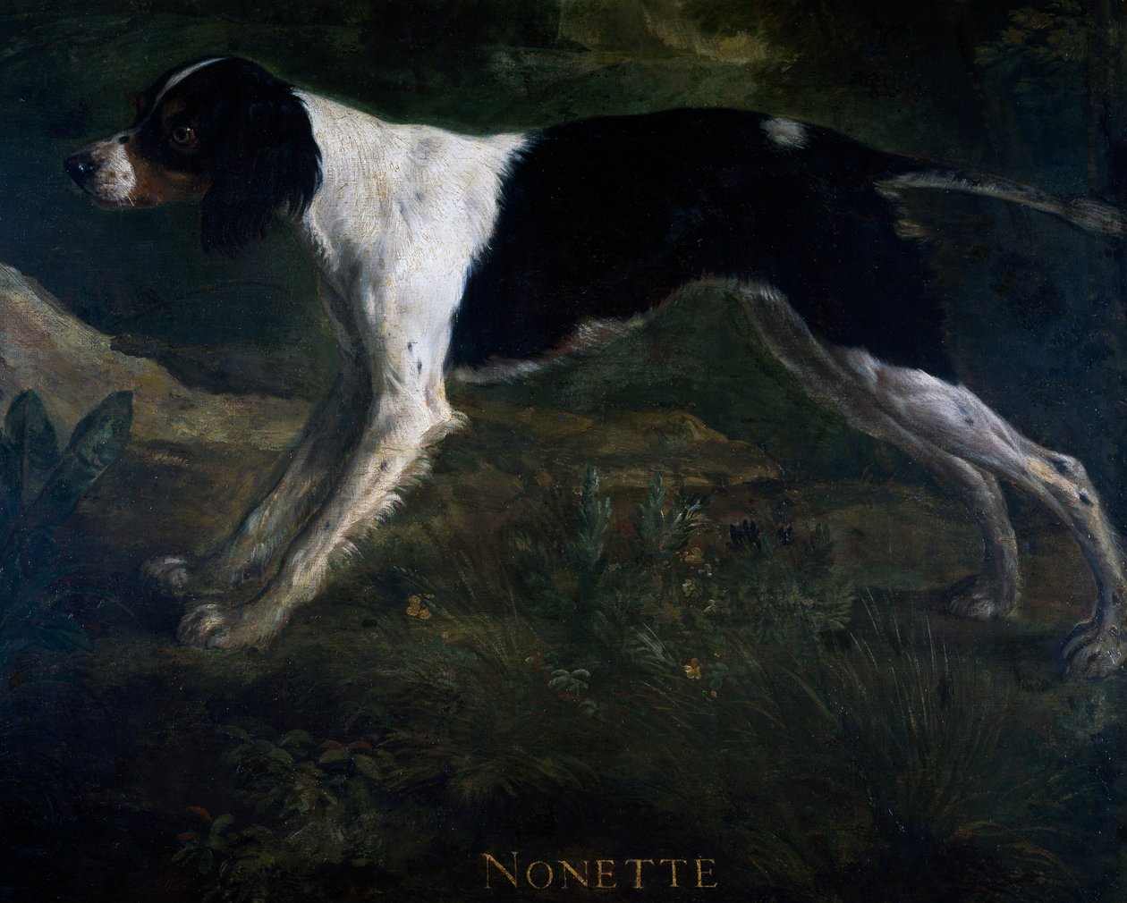 Nonette, pintada sobre a porta da antecâmara real do castelo de Marly por Alexandre-Francois Desportes (1661-1743), França de Alexandre Francois Desportes