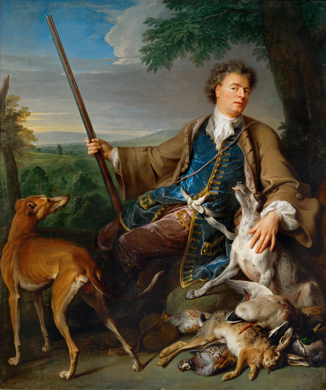 Retrato do artista como caçador, c.1699 (pintura sobre tela) de Alexandre Francois Desportes