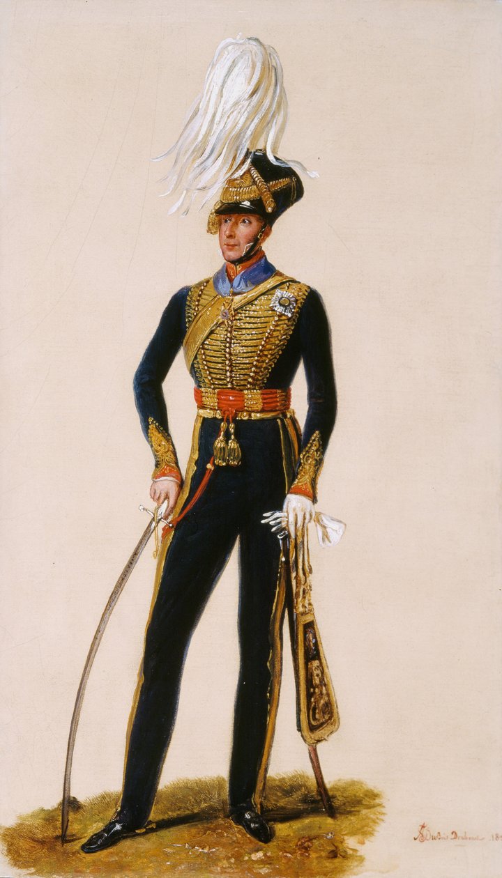 Tenente General Sir Thomas Downman (1776-1852) Artilharia Real do Cavalo do KCH, c.1832 (óleo no painço) de Alexandre Jean Dubois Drahonet