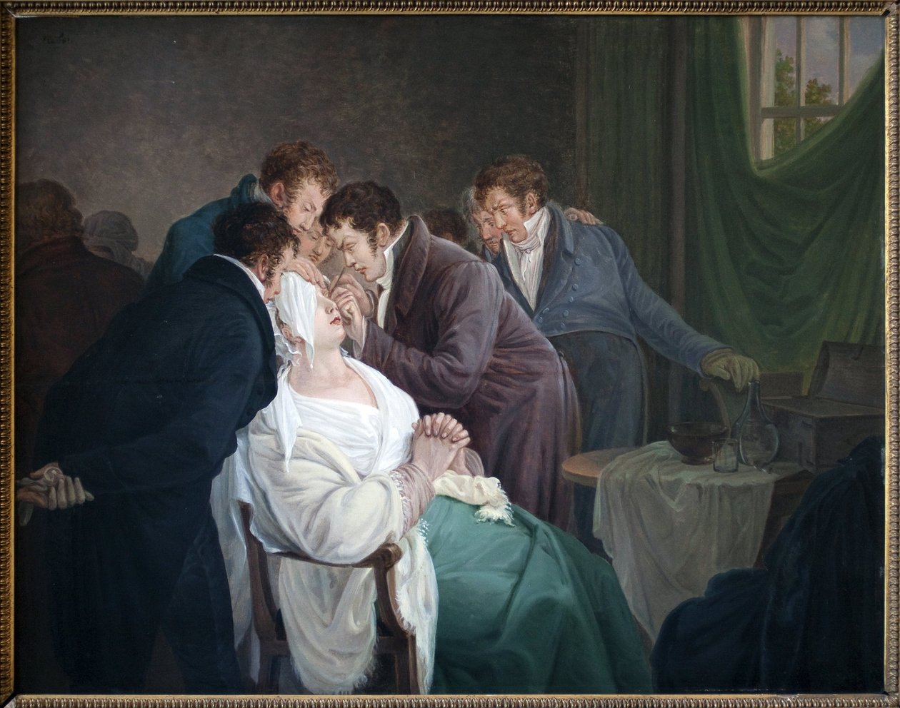 A operação da catarata pelo Barão Guillaume Dupuytren (1777-1835). Pintura de Alexandre Jean Drahonet, pseudônimo de Alexandre Jean Dubois (1791-1834), óleo sobre madeira de Alexandre Jean Dubois Drahonet