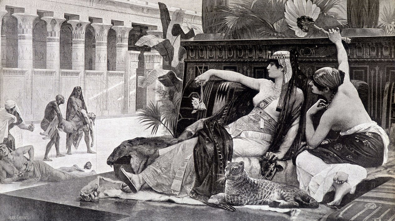Cleópatra experimentando venenos em seus súditos - por Cabanel de after Alexandre Cabanel