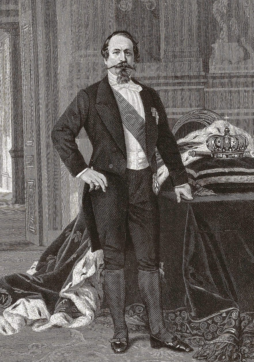 Retrato de Napoleão III, Imperador dos franceses - grav. da pintura de Alessandro Cabanel. de after Alexandre Cabanel