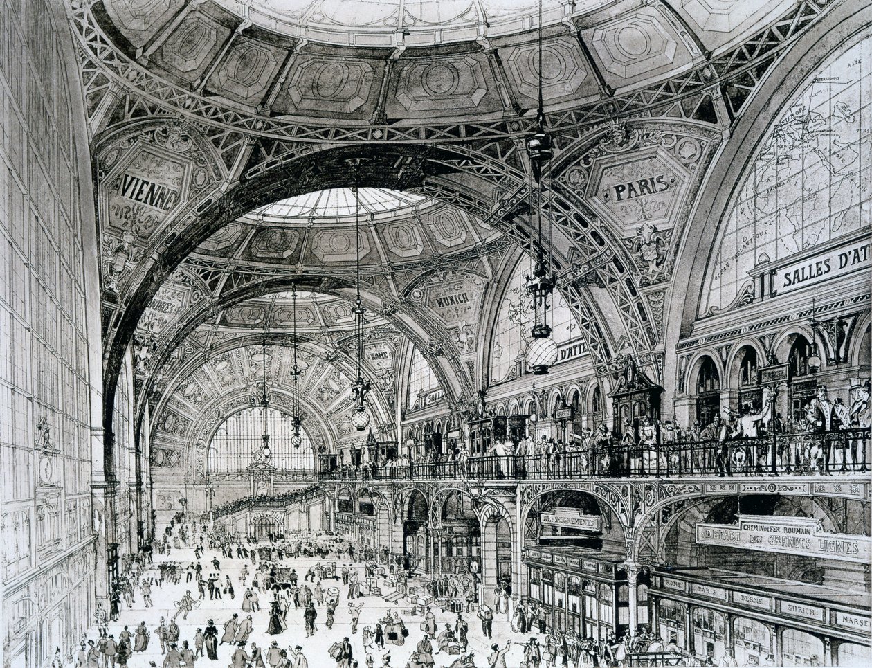 Estação Central, Bucareste, Romênia, do Orientalismo e da Arquitetura Contemporânea de Alexandre Auguste Louis Marcel