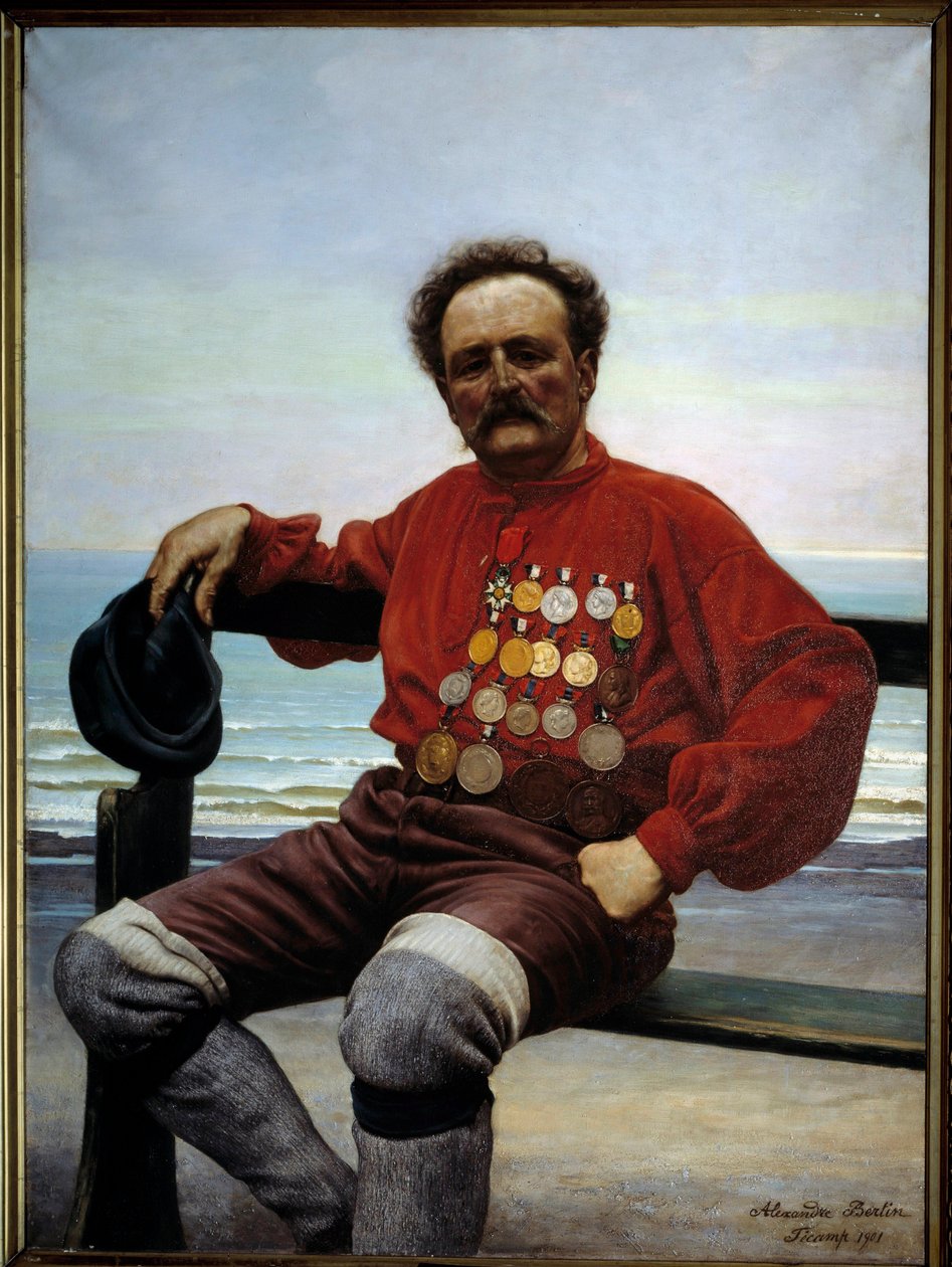 Retrato do salvador Onesime Frebourg (1853-1923) Pintura de Alexander Bertin (? -1930) 1901 Fecamp, Newfoundland Museum de Alexandre Bertin