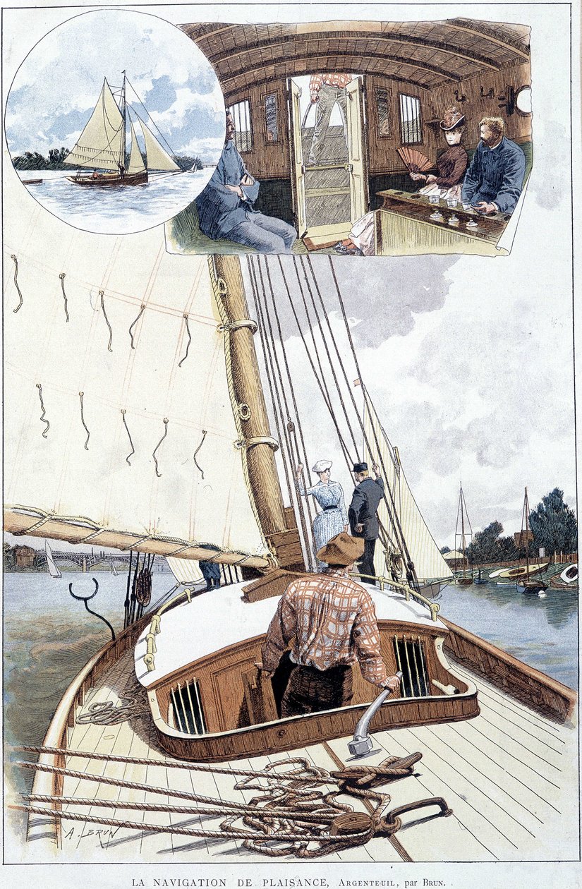 Navegação em Argenteuil - desenho de Brun de Alexandre Brun