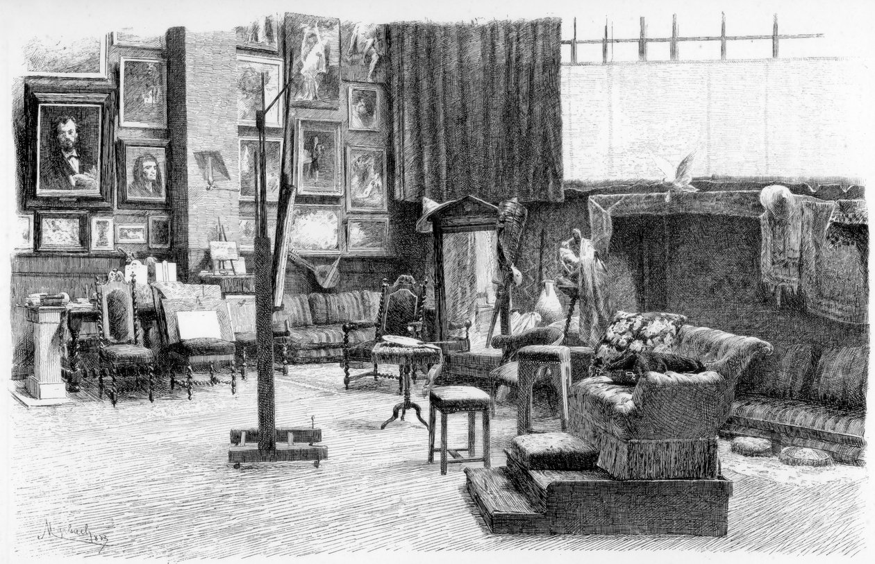 O estúdio, c1880-1882. de Alexandre Cabanel