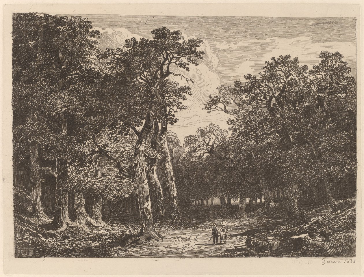 Casal em uma clareira de Alexandre Calame
