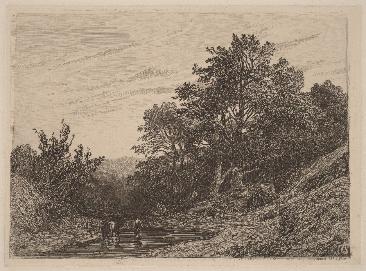 Rebanho num ribeiro de Alexandre Calame