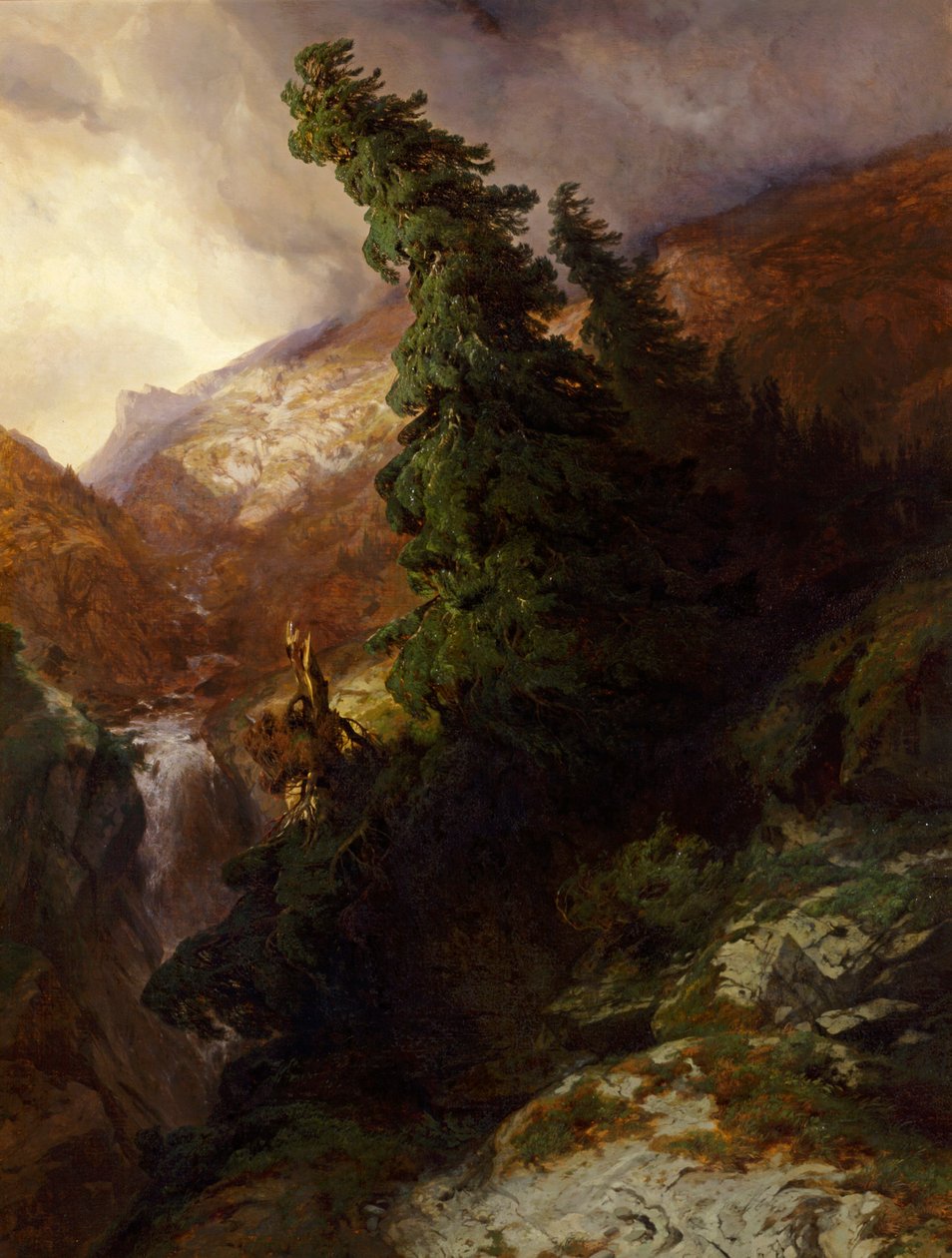Desfiladeiro de alta montanha (vale de Handegg no cantão de Berna) de Alexandre Calame