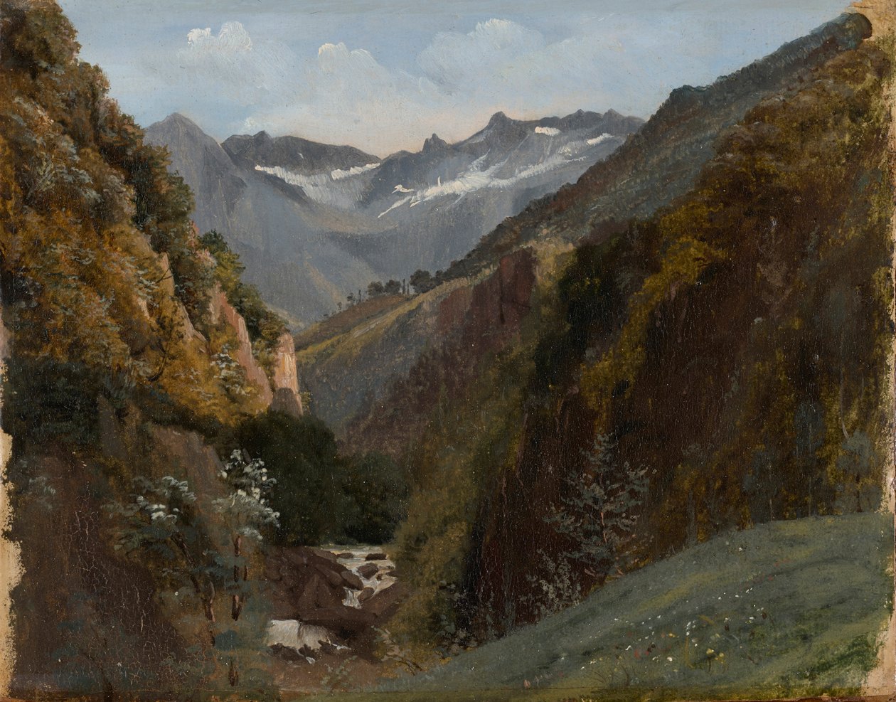 Vale de alta montanha nos Alpes Berneses de Alexandre Calame