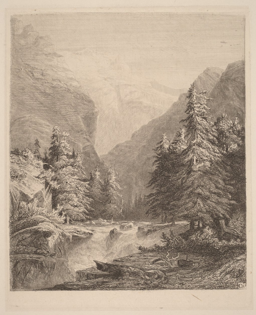 Cascata de montanha de Alexandre Calame