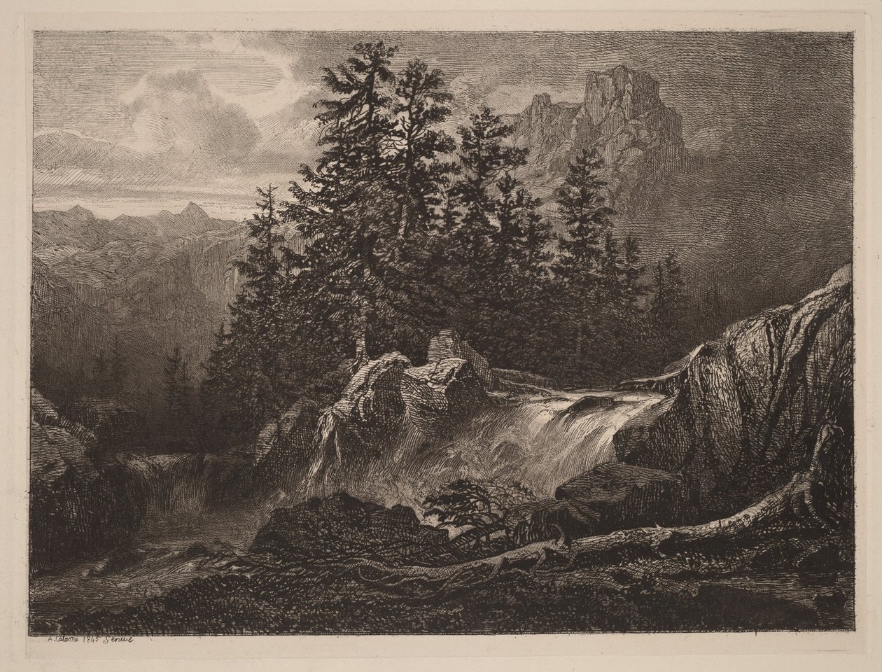 Cascata de montanha de Alexandre Calame
