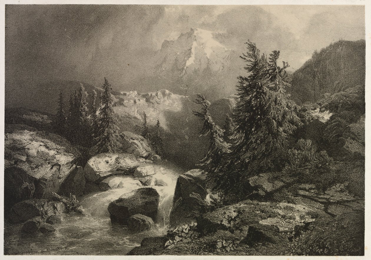 Tempestade nos Alpes. de Alexandre Calame