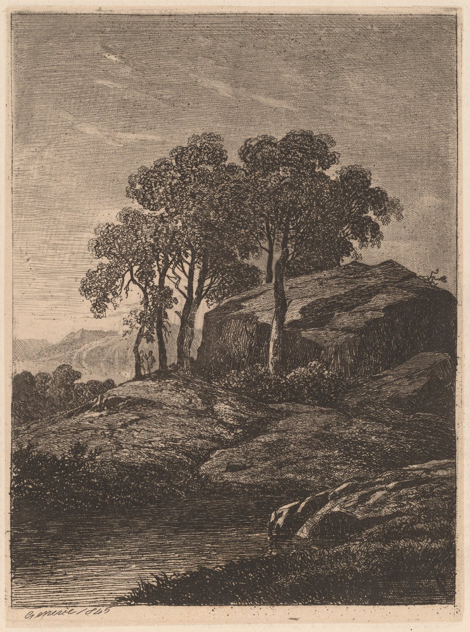 Árvores por uma rocha de Alexandre Calame