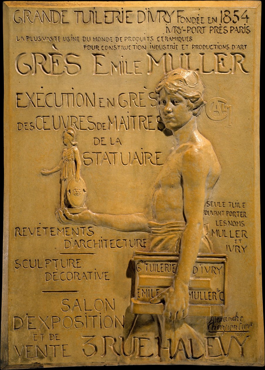 Anúncio para a Muller Stoneware Manufactory de Alexandre Charpentier