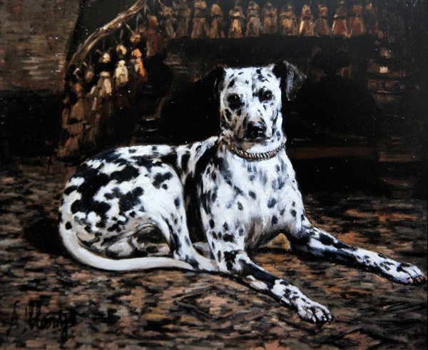 Retrato de um dálmata (óleo sobre tela) de Alexandre Clarys