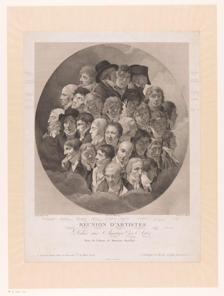Retrato de grupo de 29 artistas
Reunião de artistas (título sobre o objecto) de Alexandre Clément