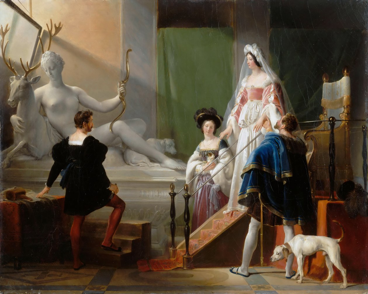 Diane de Poitiers em visita a Jean Goujon de Alexandre Evariste Fragonard