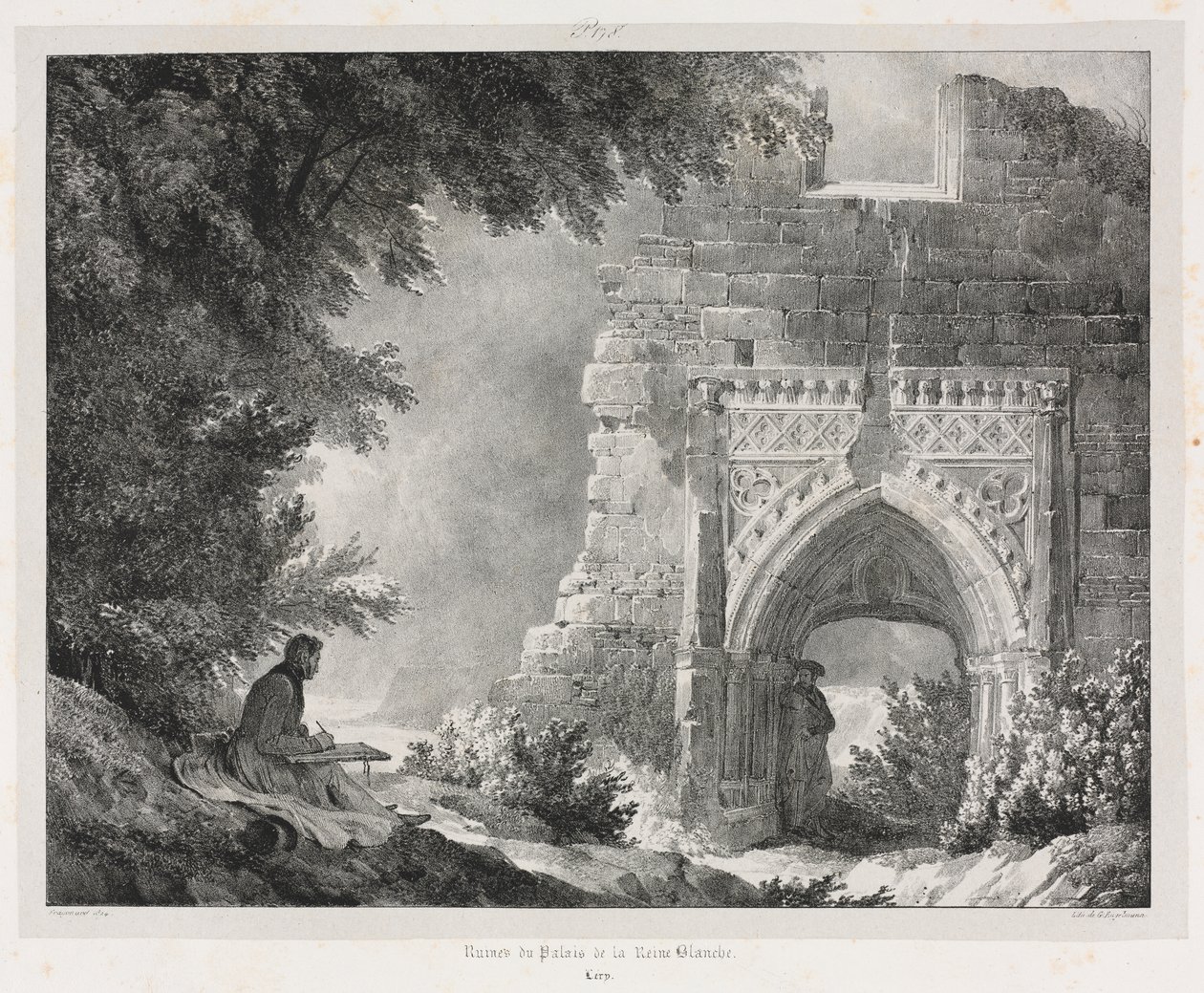 Viagens pitorescas e românticas na velha França: Ruínas do Palácio da Rainha Branca de Alexandre Evariste Fragonard