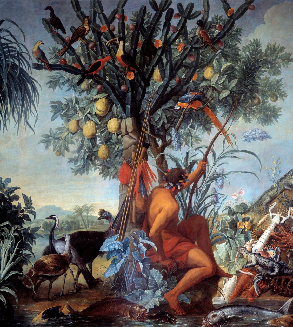 Uma Pintura de Caçador Indiano de François Desportes (1661-1743) Sol do século XVIII. 3,72x4 m Marselha, Musee des Beaux Arts de Alexandre Francois Desportes
