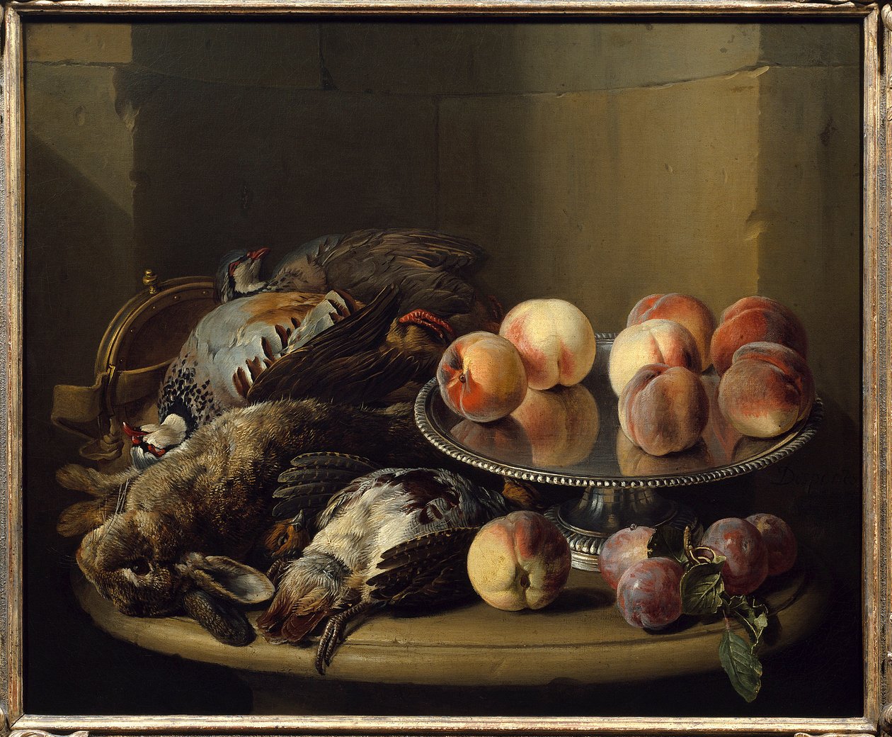 Still Life, Game and Pins Painting by François Desportes (1661-1743) Paris do século XVIII, Artes Decorativas de Alexandre Francois Desportes