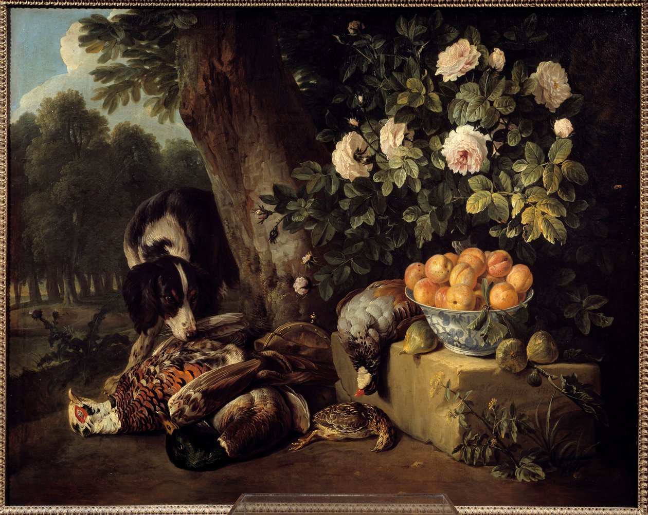 Still Life with Game Painting by François Desportes (1661-1743) Paris do século XVIII, Artes Decorativas de Alexandre Francois Desportes