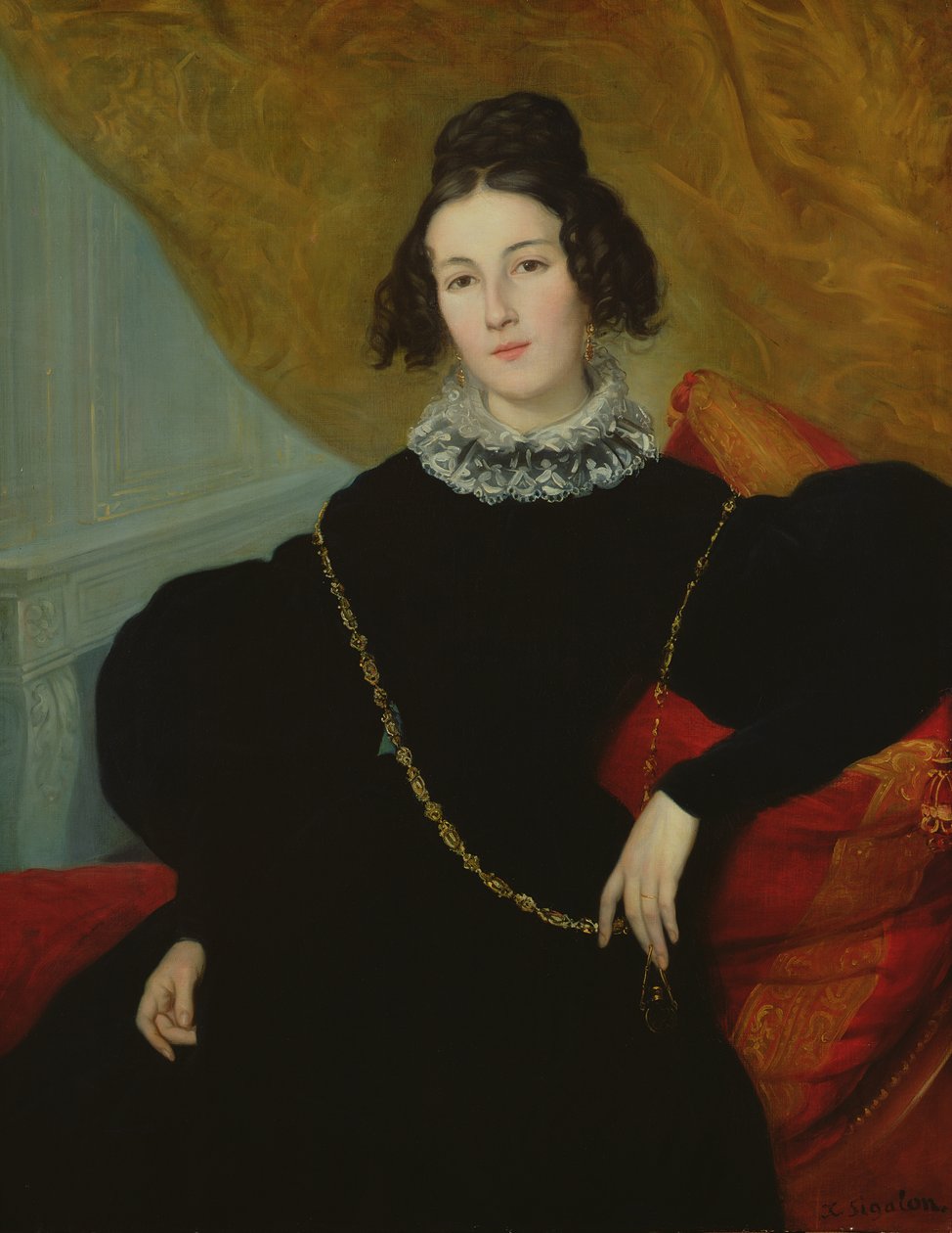 Retrato da multidão de senhora de Alexandre Francois Xavier Sigalon