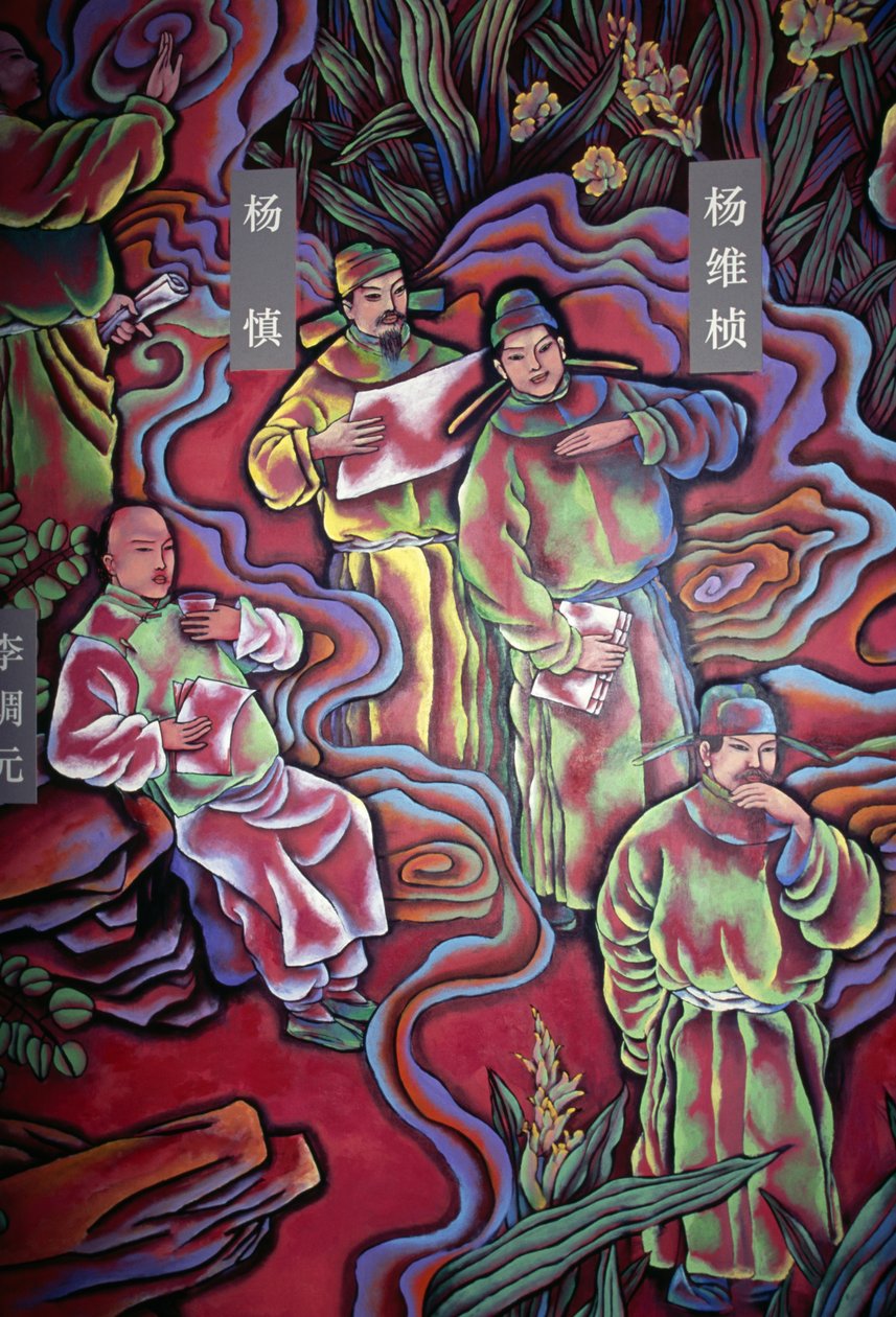 Monges, pintura no Wangjiang Pavilion Park, Chengdu, Sichuan, China de Nicolas Toussaint Charlet